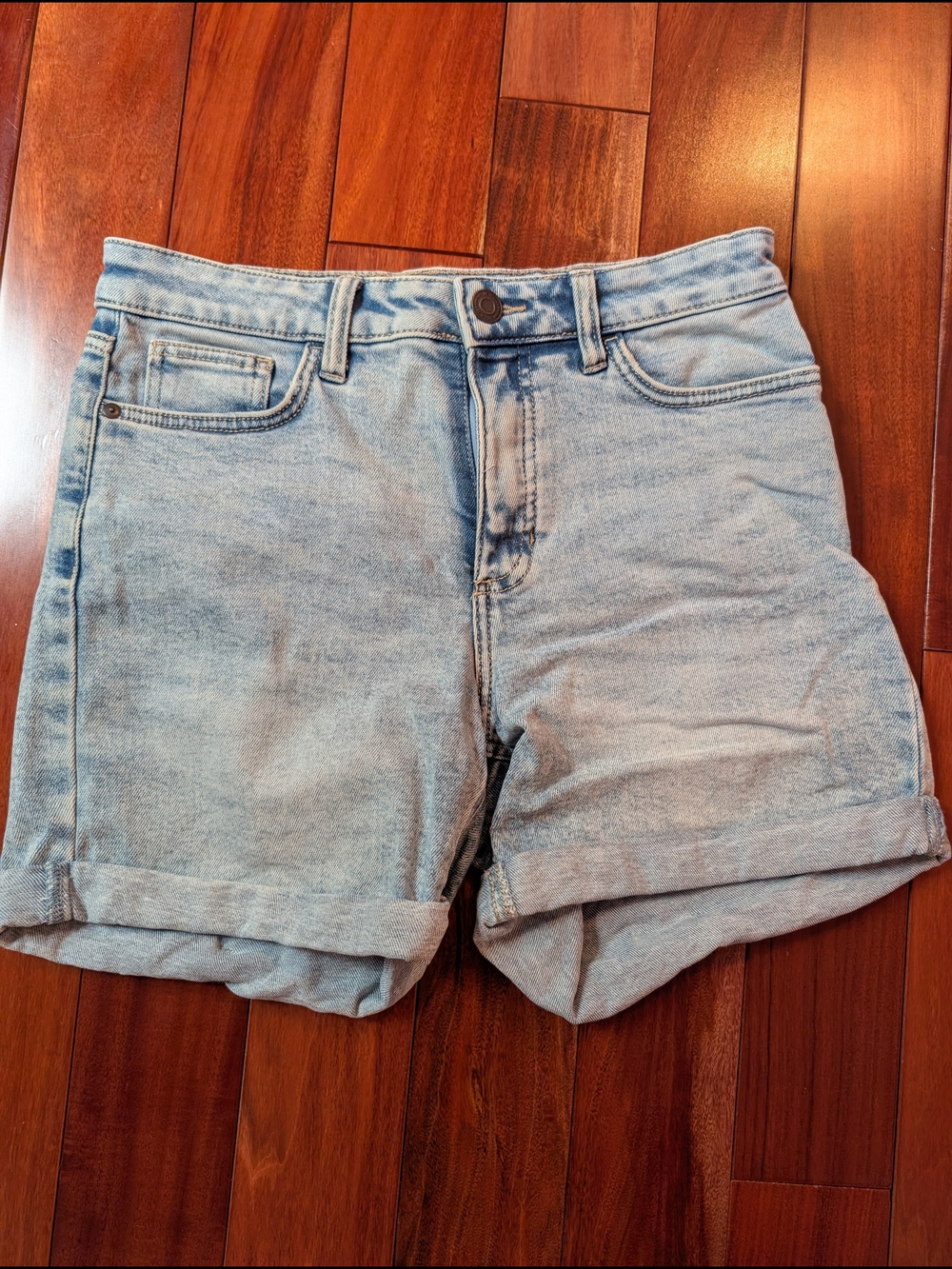 LC Lauren Conrad Light Blue Rolled Hem Denim Shorts